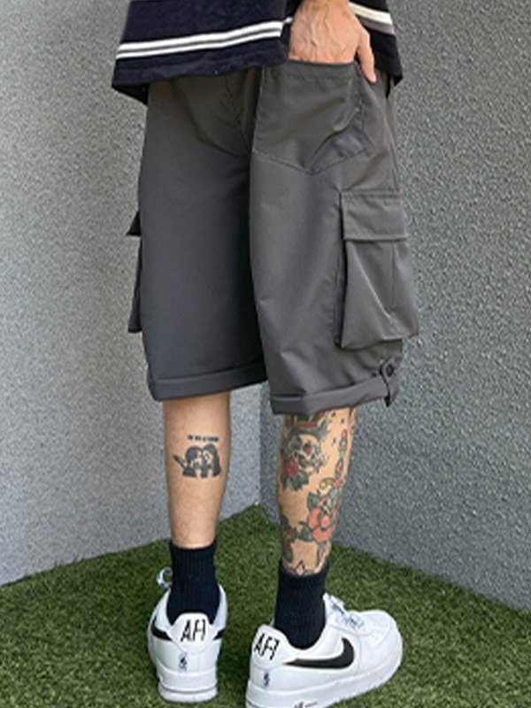Men's Straight Leg Cargo Shorts-2