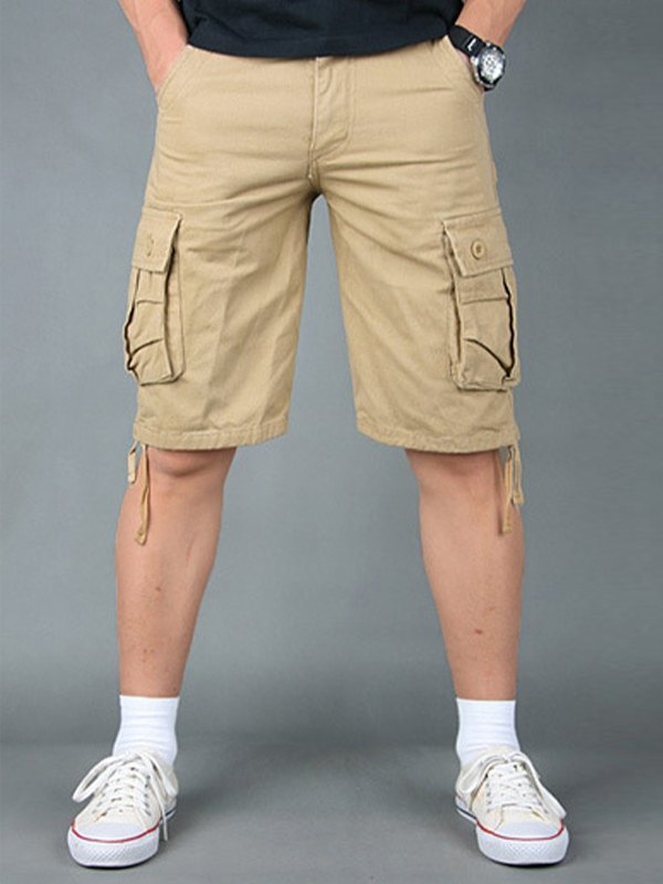 Men's Slim Straight Cargo Shorts-1