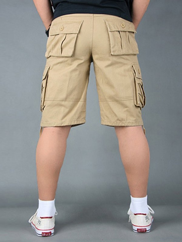 Men's Slim Straight Cargo Shorts-2