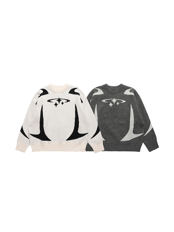 Star Jacquard Baggy Sweater-3